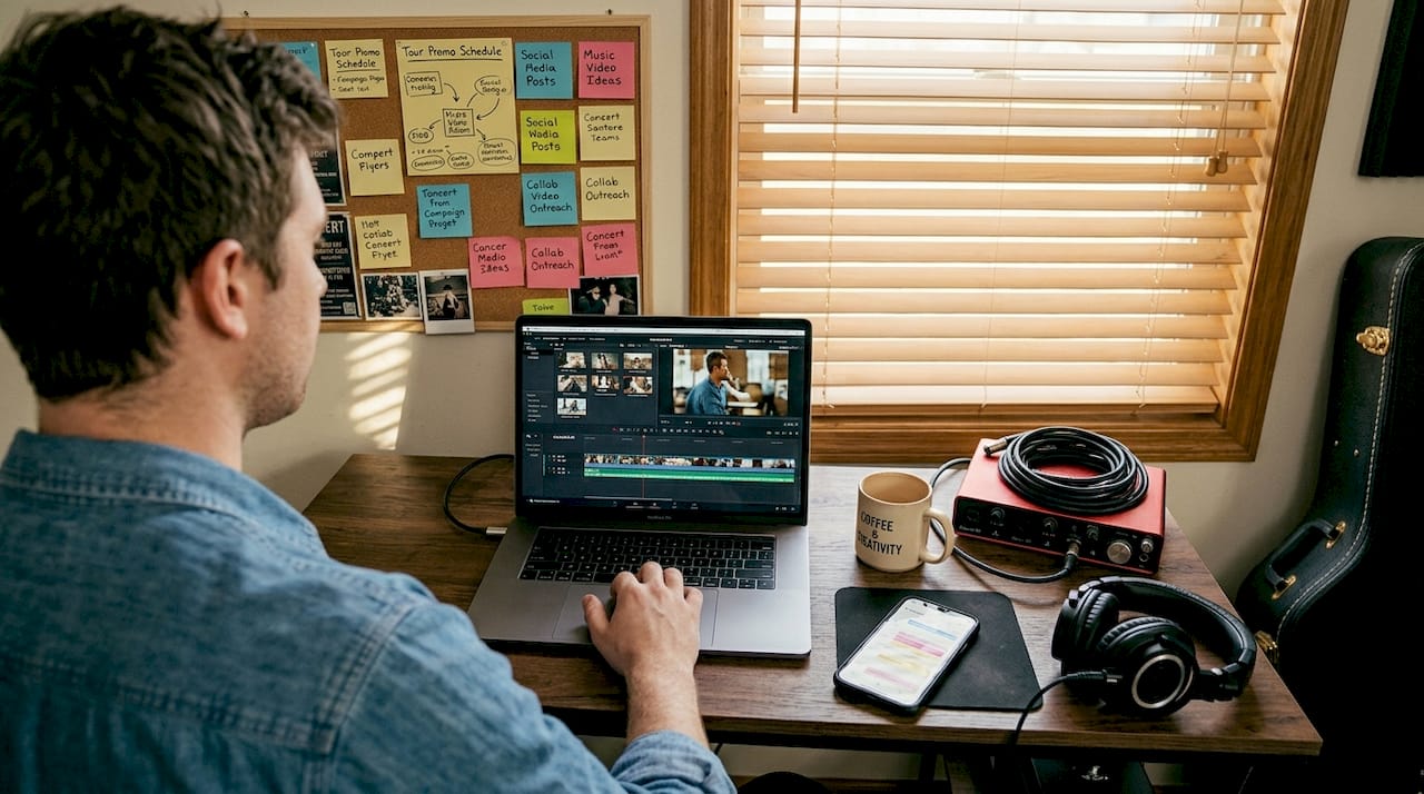 Musician editing workflow in home studio