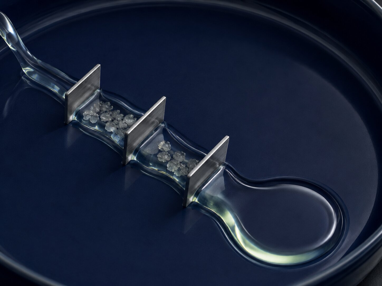 Abstract realistic liquid scene showing creative quality filtering before publishing
