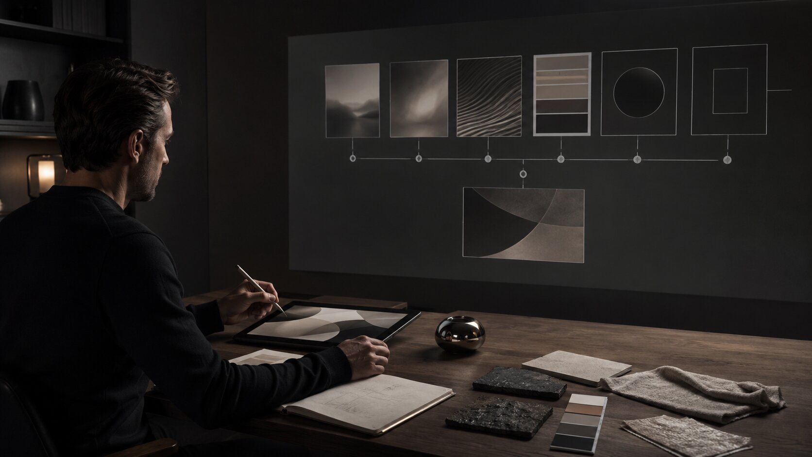 Creator turning rough creative references into a clear visual direction with AI