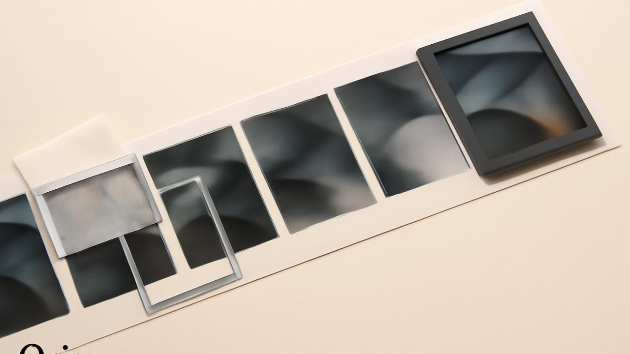 Sequential cutaway contact sheets marked by changing crop frames