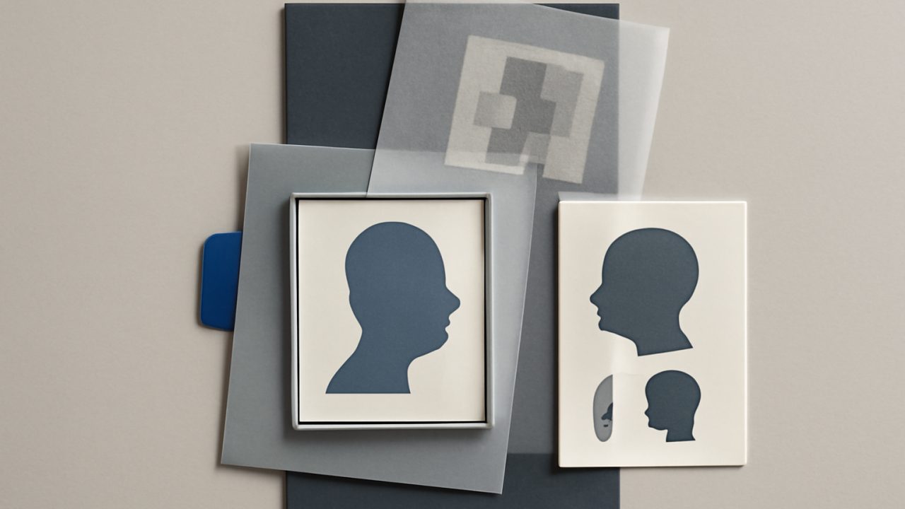 Top-down card-and-sleeve handoff from rough raster proof to production-ready vector artwork