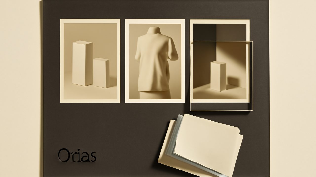 Sequenced contact sheets refining a realistic product campaign mockup