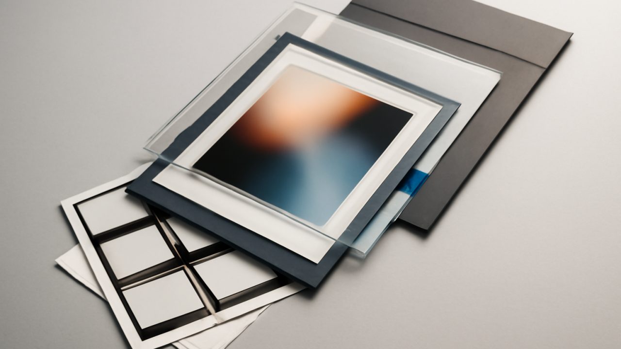 Layered crop frames and separated proofs representing image approval before campaign launch