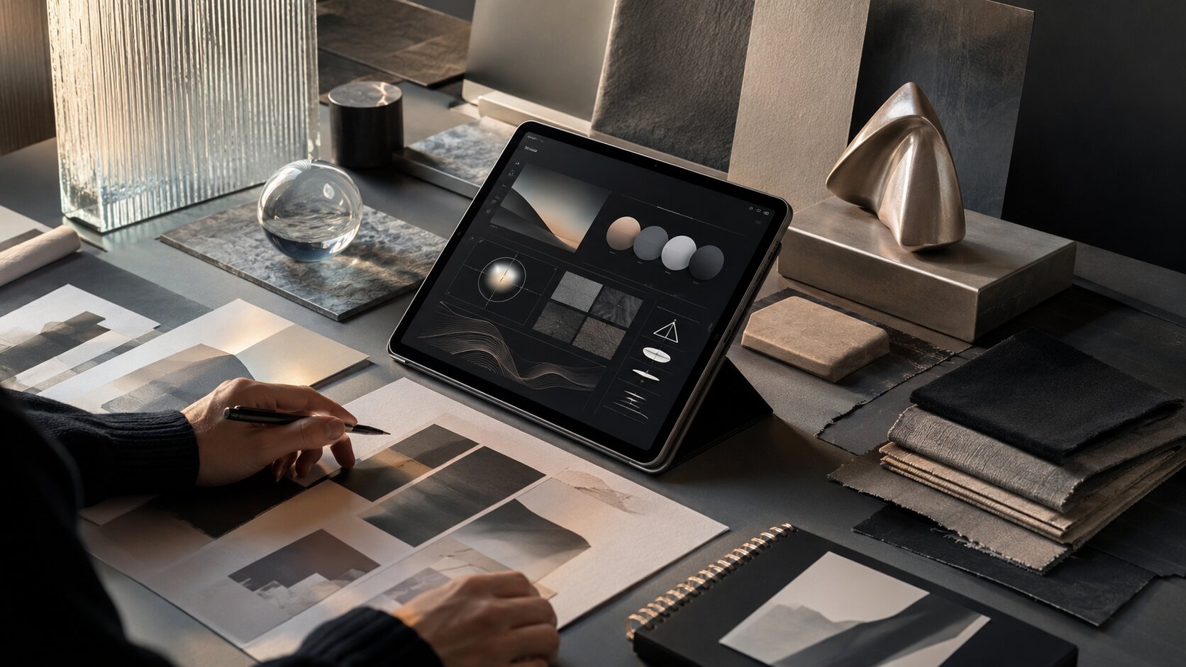 AI-assisted creative direction system showing visual rules for consistent campaign assets