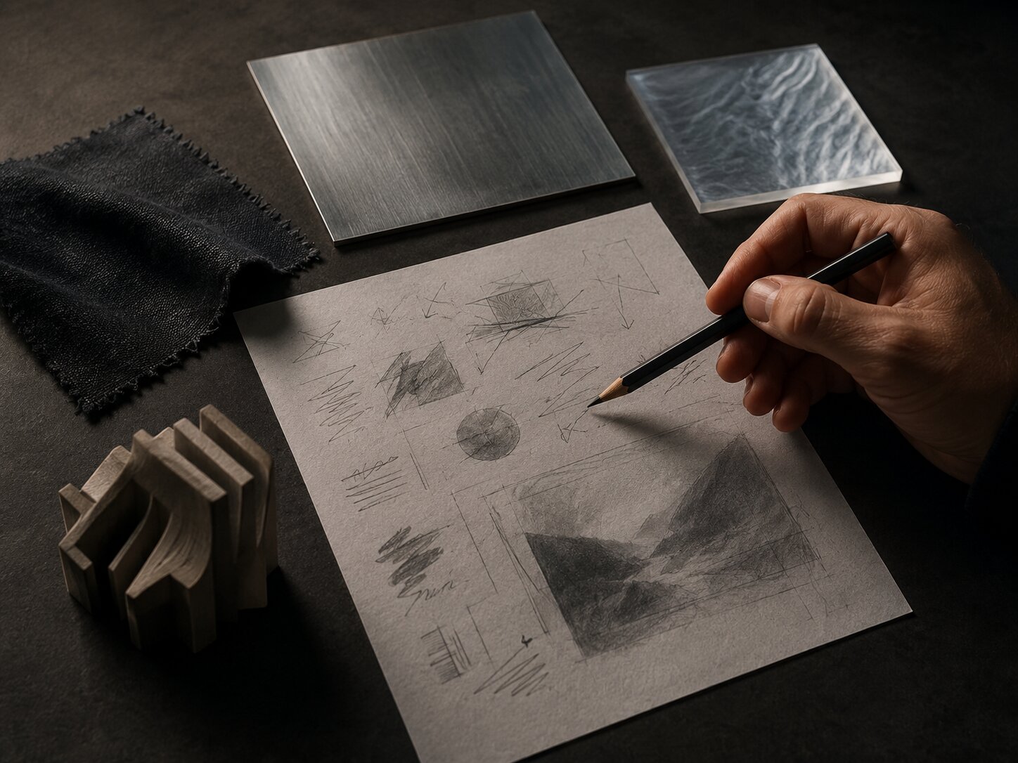 Creative references translated into clear AI direction using mood, texture, lighting and composition