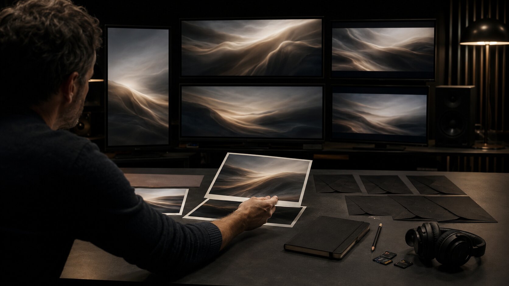 Human curator reviewing AI assisted brand point of view assets