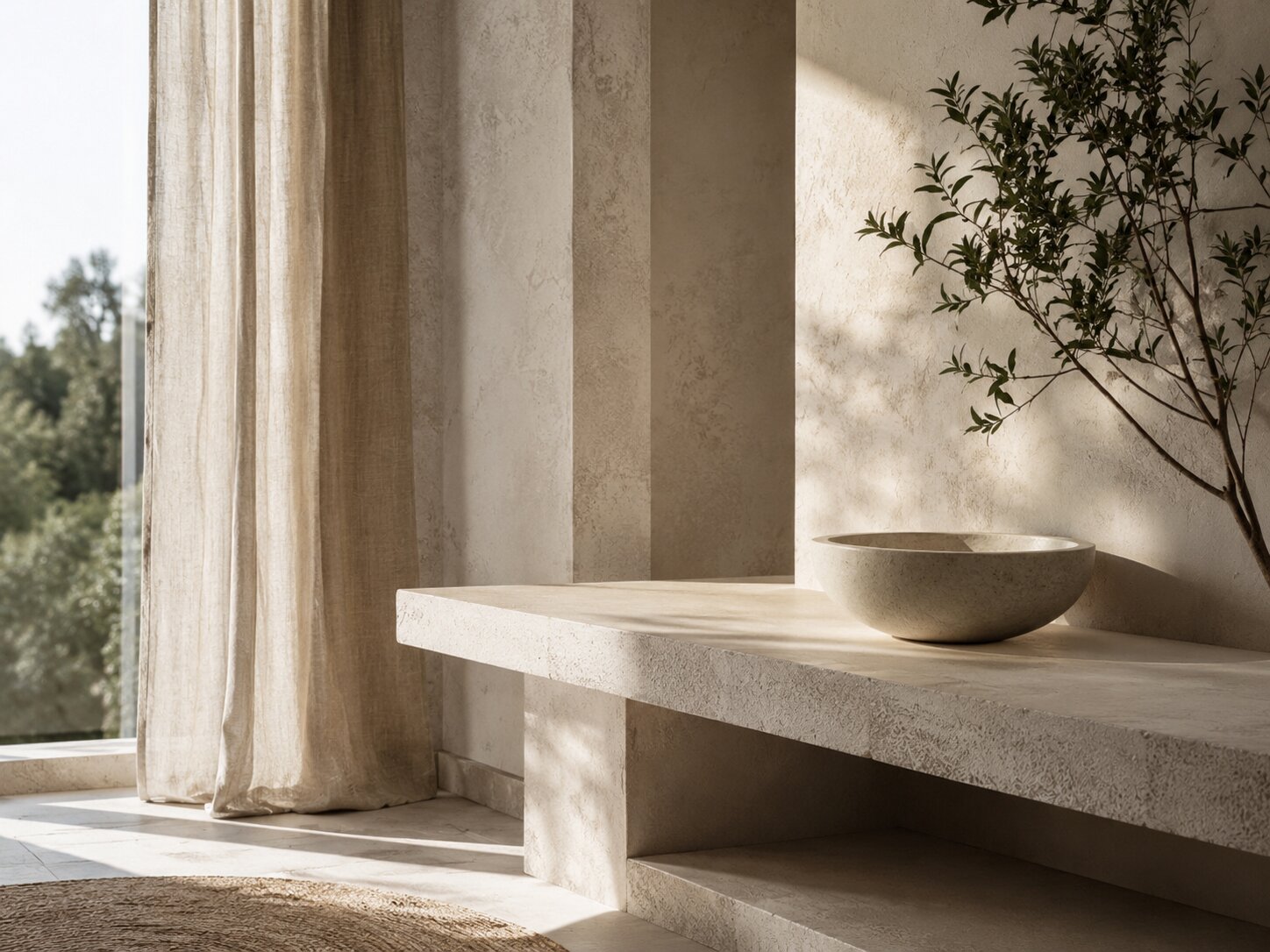 An empty styled studio environment prepared for believable synthetic brand imagery