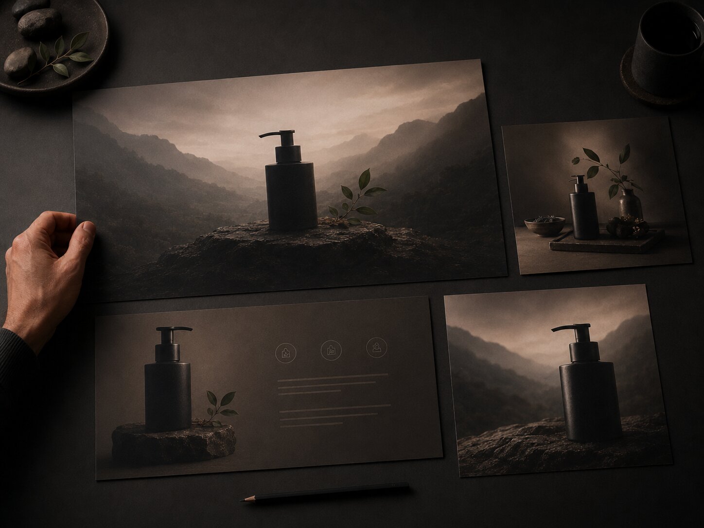 Cohesive AI-assisted creative pack expanded into landing page assets for product messaging