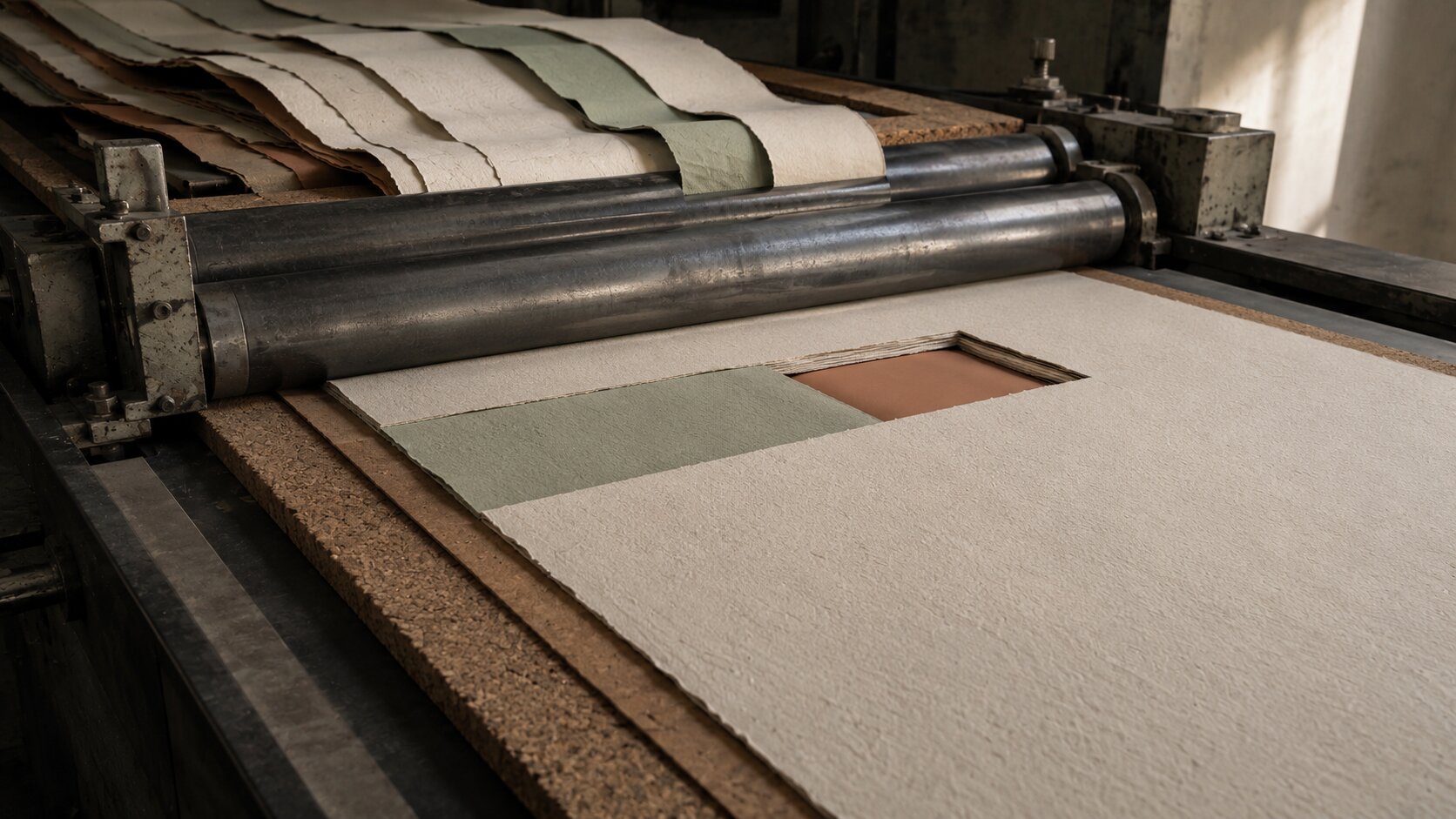 Several overloaded paper layers are pressed into a clear hierarchy with one visible product window, representing the separation of visual appeal from essential live offer information.