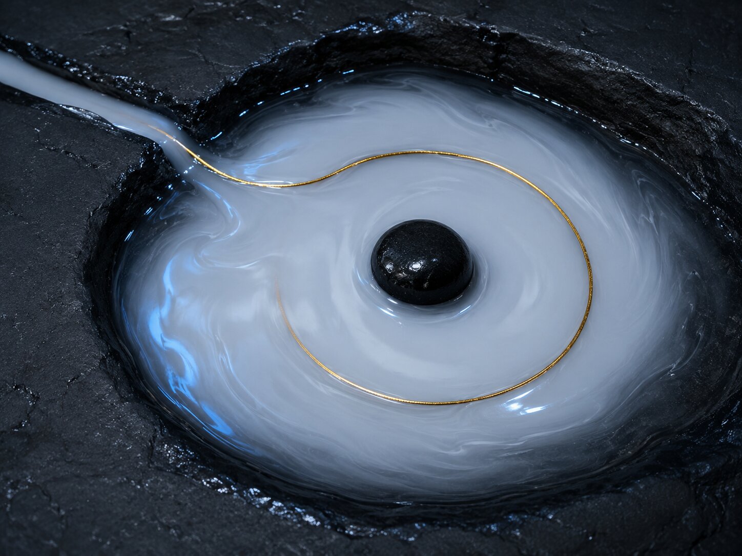 Abstract realistic liquid scene showing evidence shaping visual direction