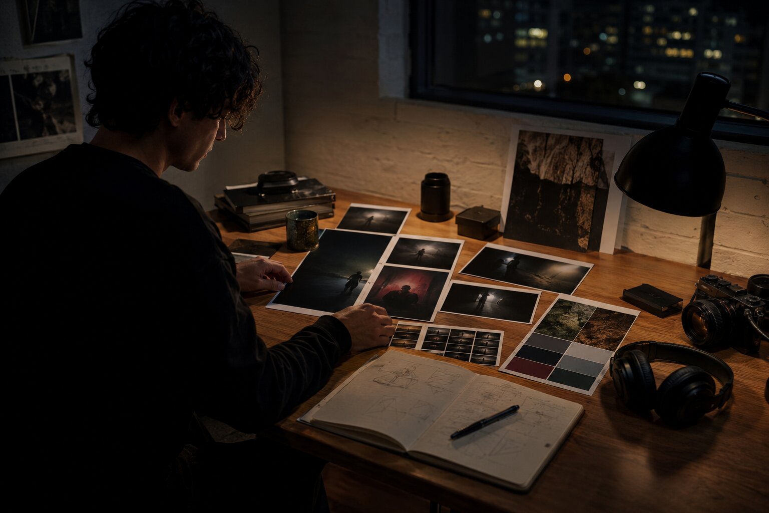 Artist preparing pre-release visual assets for a music campaign before launch day