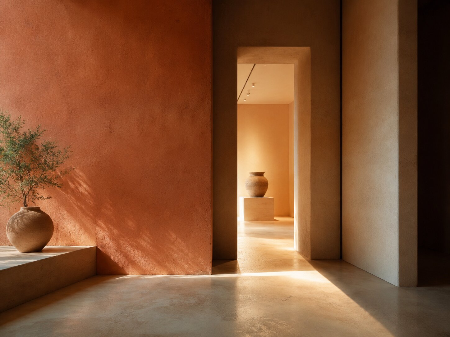 An empty gallery threshold showing creative value before entering the space