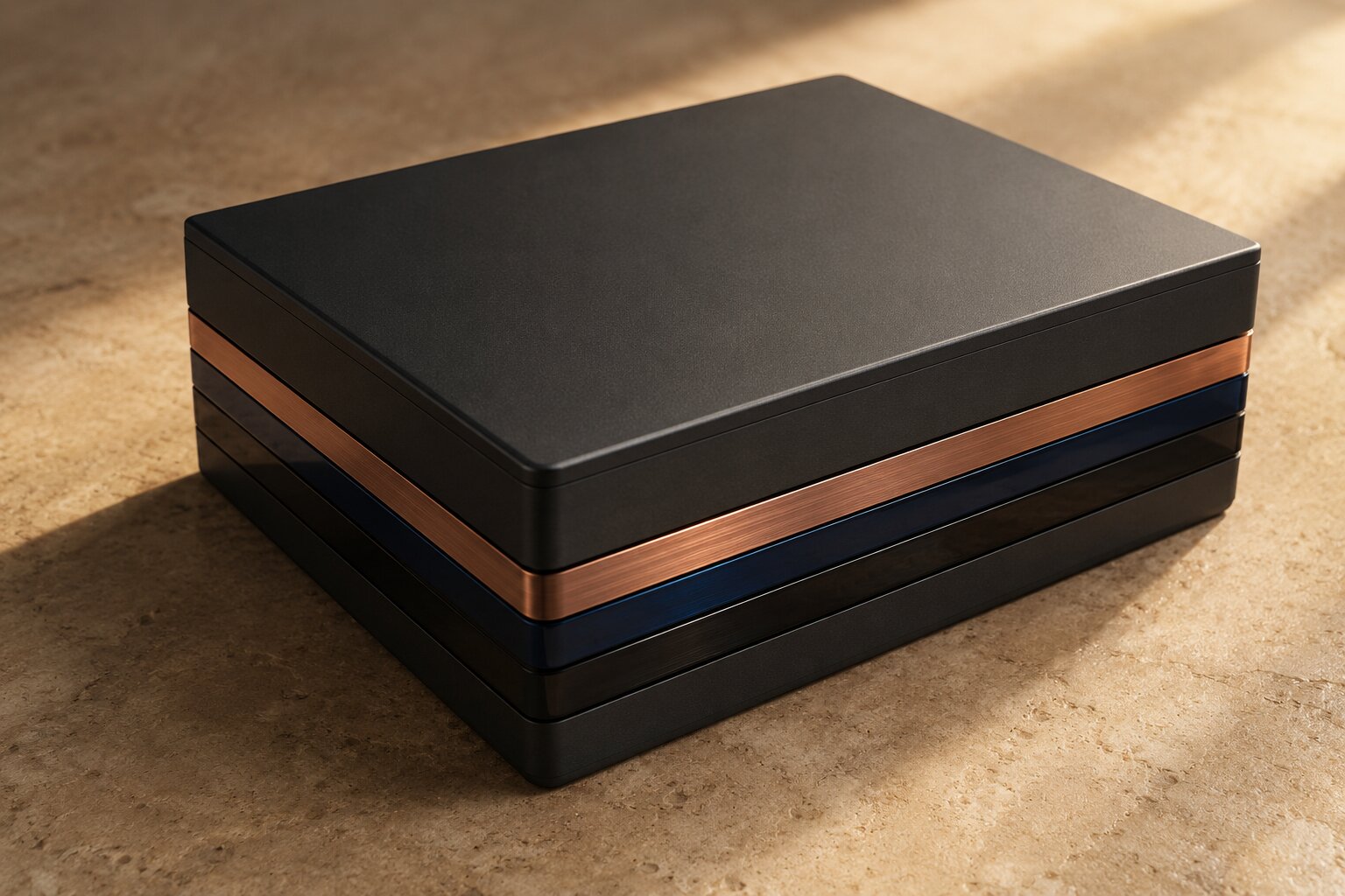 A sealed precision case representing an organized production handoff for creative assets