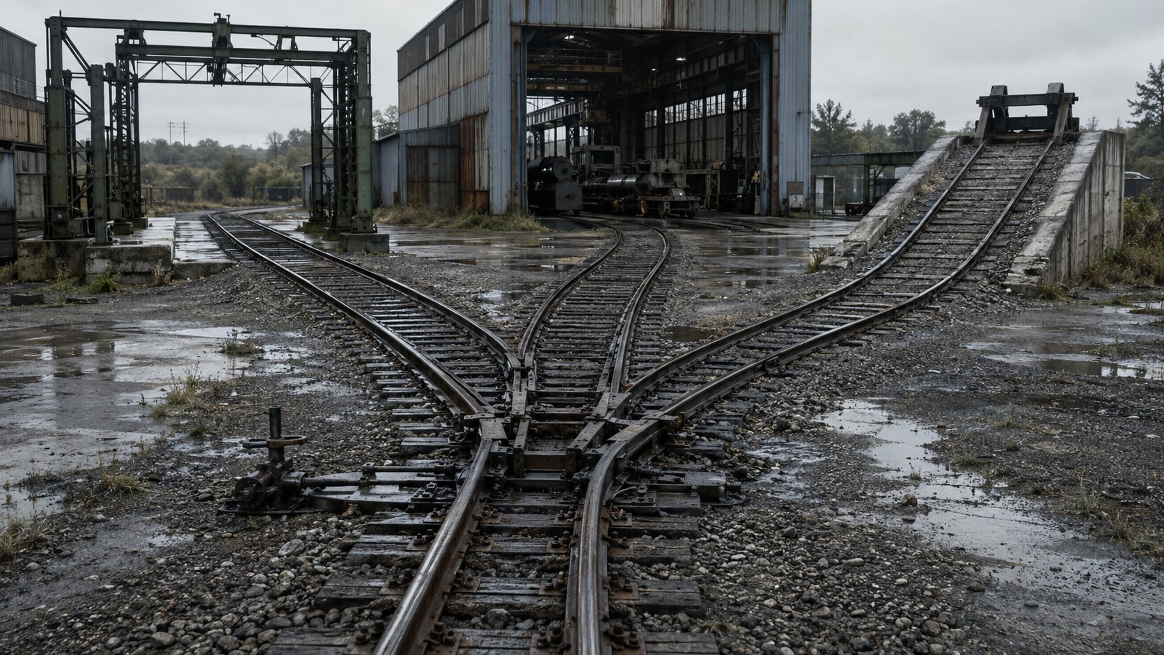 A single incoming rail line divides toward three different working destinations, showing how separate search intentions require different visual outputs.