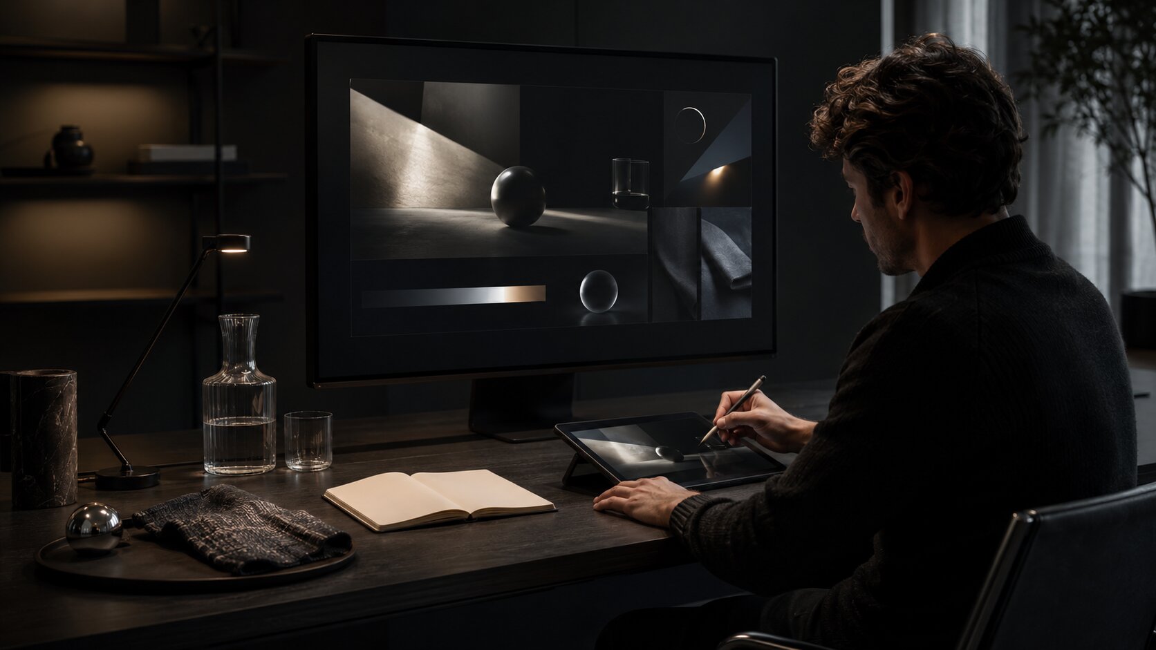 Creator defining signature visual details for a recognizable AI-assisted brand system