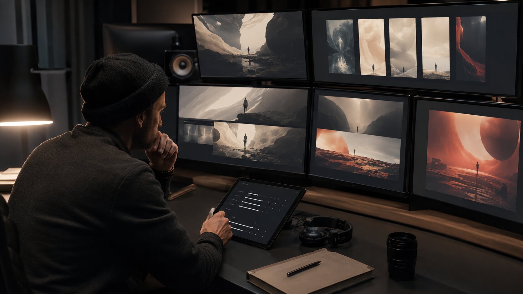 Creator testing AI-generated creative angles before launching a campaign